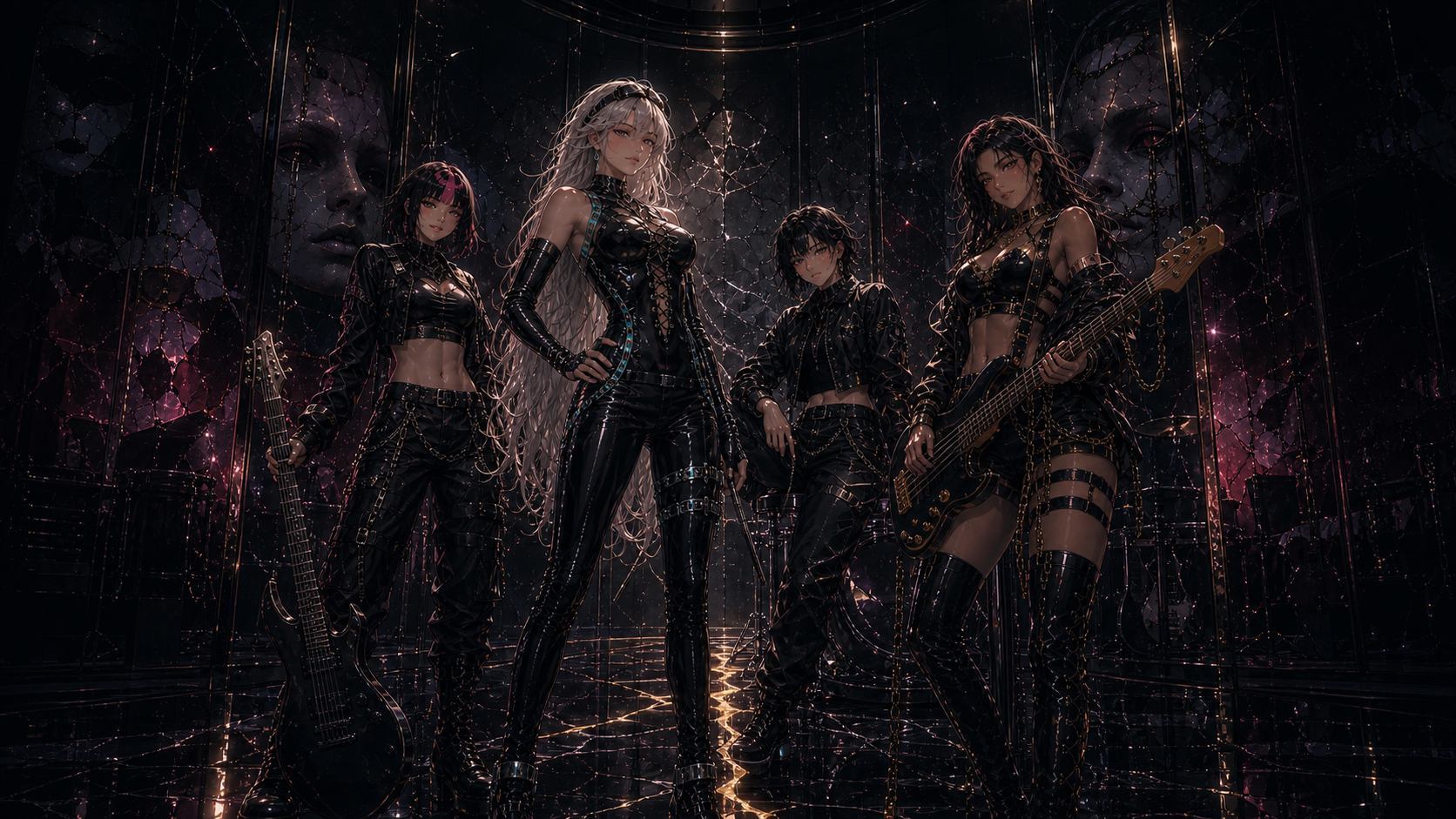 The four girls in the dark Babydolls of Pain world
