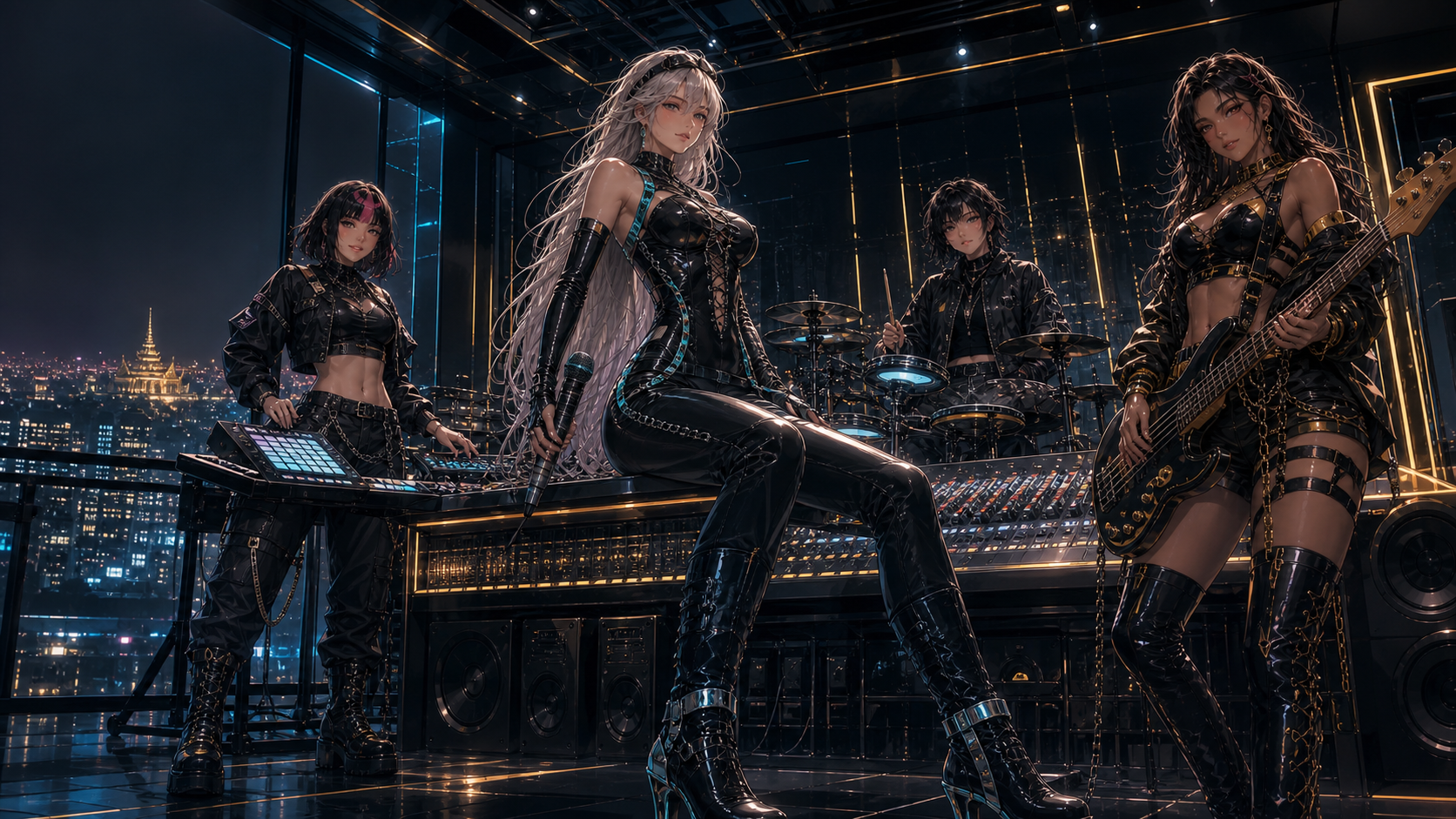 Babydolls of Pain inside the music control room