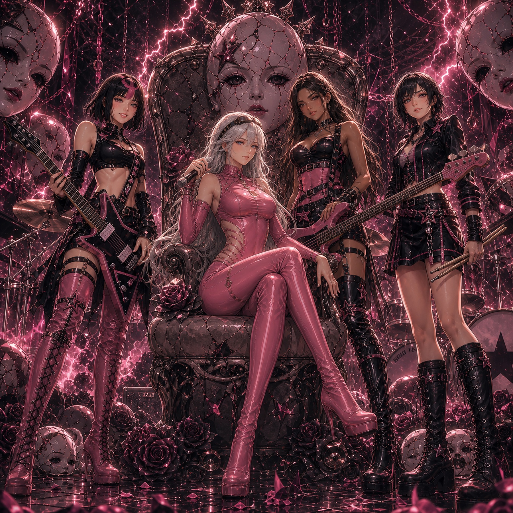 Babydolls of Pain seated together as Dollhouse Royalty